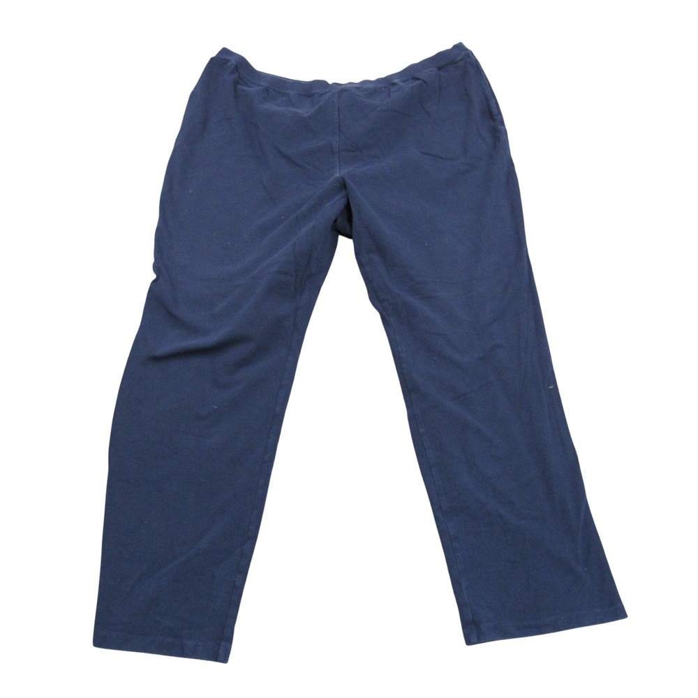 Liz & Me Essentials Navy Blue Knit Straight Leg Pants Plus Size 2X 22/24W
